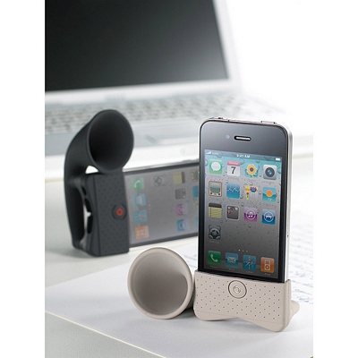 bone collection acosutical amplifier for iPhone black and beige