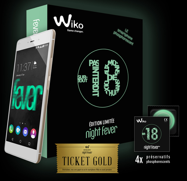 Box Wiko Night Fever smartphone preservatifs