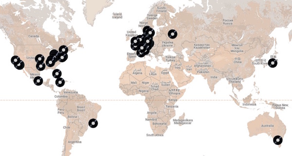 Carte mondiale des usines de pressage de disques vinyles