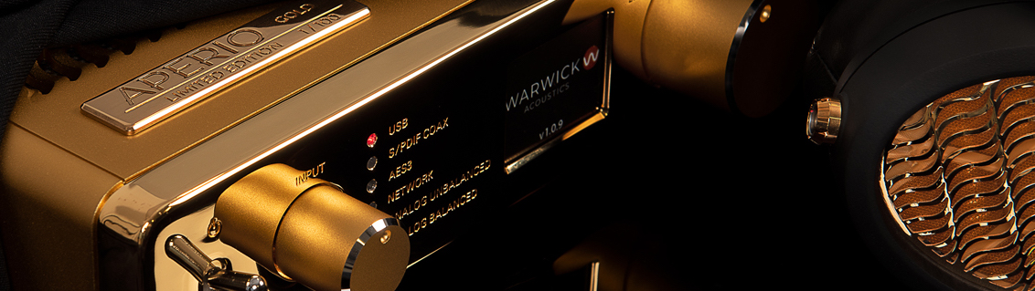 Warwick Acoustics Limited Edition Gold APERIO banner