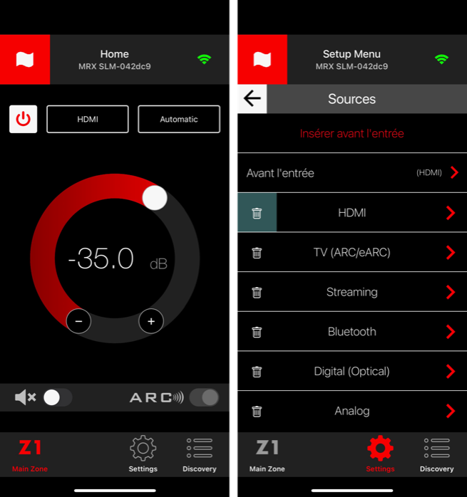 anthem MRX SLM 09 app menu