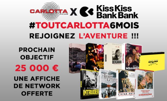 Carlotta DVD Bluray VOD independant campagne kisskiss
